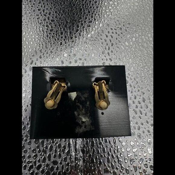 Gold Rose Stud Earrings - Picture 2 of 2